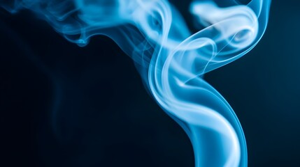 Fototapeta premium Captivating image capturing the wispy swirling patterns of cigarette smoke rising against a dark background illuminated by a soft ambient glow that creates a moody