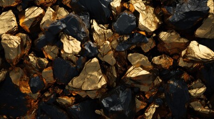 Fototapeta premium Golden and Black Rocks