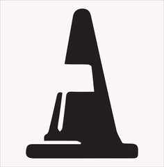 construction or road cone icon vector silhouette on a white background
