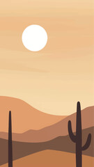 Desert landscape with cacti