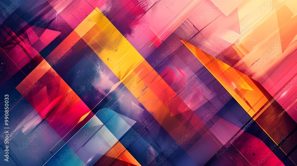 Poster a striking interplay of colors and shapes creating a dynamic visual experience