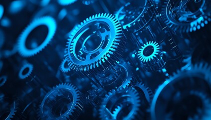 Close-up abstract image of a gear mechanism.