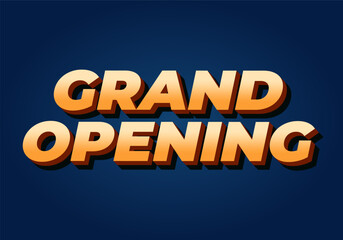 Grand opening. Text effect in modern colors with 3D style