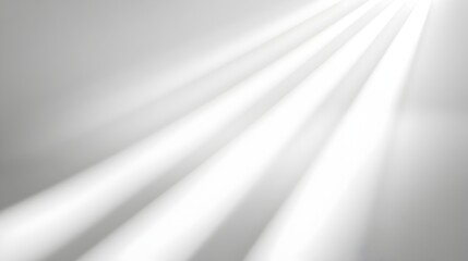 Bright White Light Softly Diffusing Casting Gentle Rays and Creating a Feeling of Purity and Openness on a Minimalistic White Background