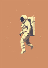 Astronaut floating in space illustration