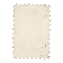 Postage stamp vintage beige distressed dirty ink vertical blank postage stamp with copy space	