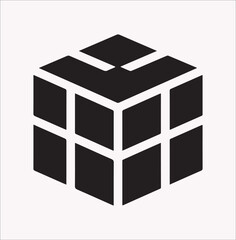 Cube icon Vector silhouette illustration icon on a white background