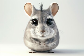 Adorable wide-eyed chinchilla portrait