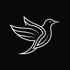 Bird logo  vector line art