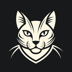 Cat logo vector line art