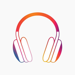 Colorful gradient headphones icon design