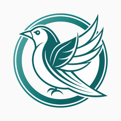 Bird logo  vector line art
