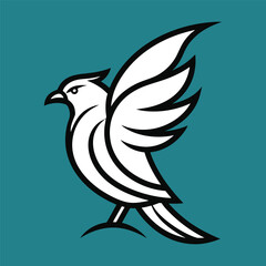 Bird logo  vector line art