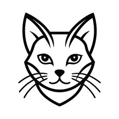 Cat logo vector line art