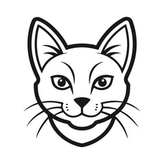 Cat logo vector line art