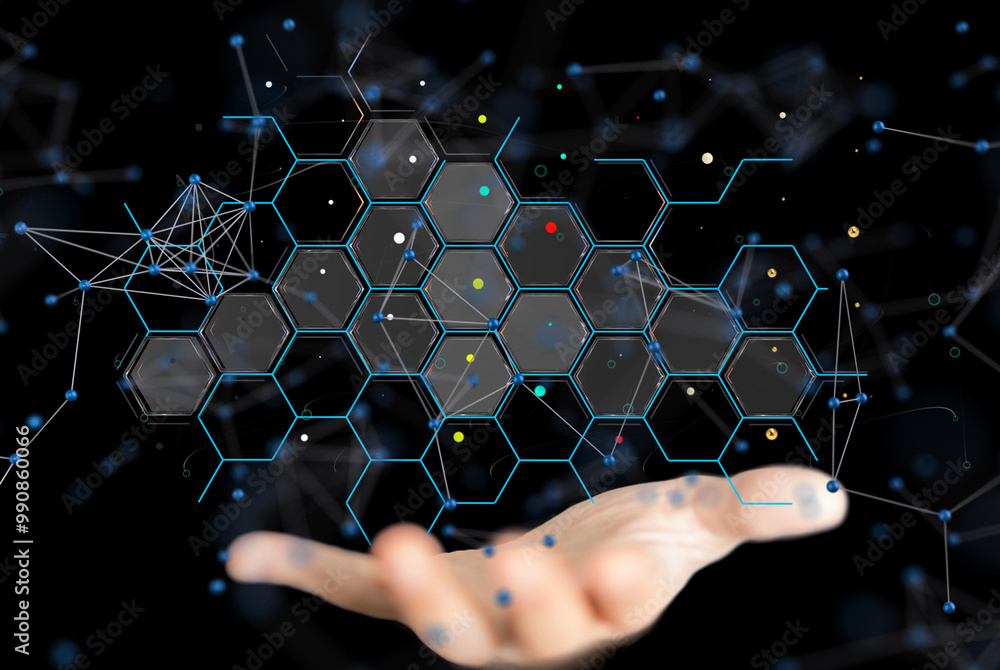 Poster technology background. big data concept. binary