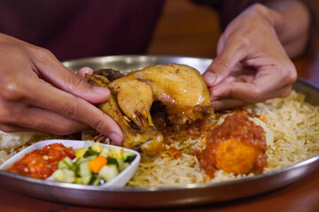 The delicious of traditional indonesian food in Purwokerto City, Central Java, Indonesia. It was taken on September 27, 2024 by a professional. It's a nice food with Indonesian culture
