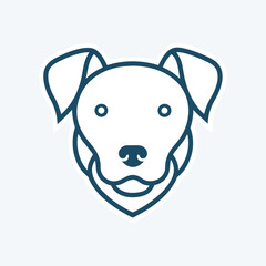 Dog head logo line art