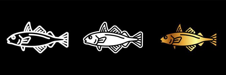 Haddock Icon, A cold-water fish similar to cod, known for its mild flavor and often used in smoked or fried seafood dishes.
