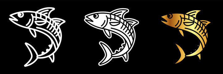 King Mackerel Icon, A fast-swimming, predatory fish known for its oily flesh, commonly found in tropical and subtropical waters.