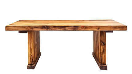 Wooden modern table isolated on white background