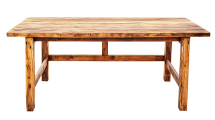 Wooden modern table isolated on white background