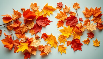 With the arrival of autumn, the fallen leaves begin to disperse. Autumn is written from the fallen leaves in the middle of the picture.