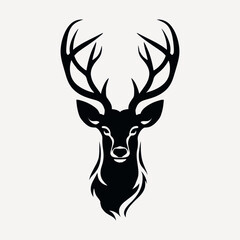 Elegant deer silhouette vector art