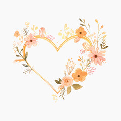 Floral heart delicate elegant design