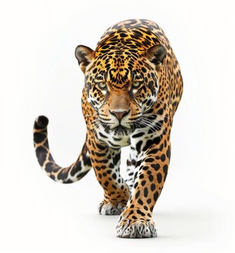 recommend clip art: Jaguar walking, clip art style, white background, high resolution  leopard, cat, jaguar, animal, wildlife, wild, predator, zoo, mammal, panther, feline, spots, nature, spotted, big cat, fur, white, pa