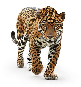 recommend clip art: Jaguar walking, clip art style, white background, high resolution  leopard, cat, jaguar, animal, wildlife, wild, predator, zoo, mammal, panther, feline, spots, nature, spotted, big cat, fur, white, pa