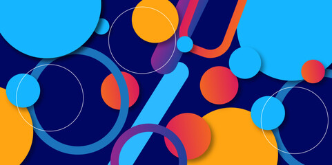 Abstract circle colorful banner background. Color gradient abstract background with dynamic wave line effectVector abstract graphic design banner pattern presentation background web template.