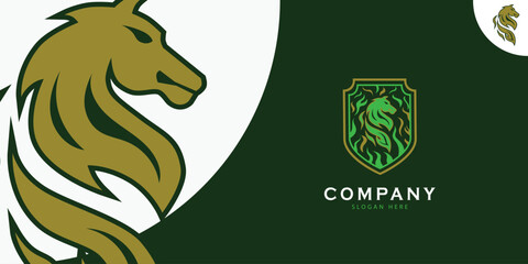 Elegant horse logo vector