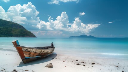 Obraz premium A vessel filled with water on a beautiful beach