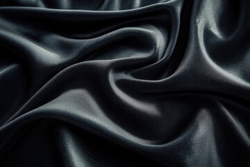 Obraz premium Black satin fabric texture, elegant, smooth