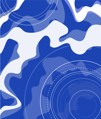 Information technology background. Retrofuturistic stylization with beautiful smooth streaks and concentric circles. [Vector]