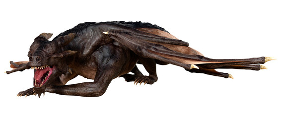 3D Rendering Fairy Tale Dragon on White