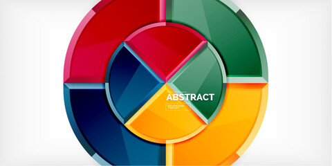 Obraz premium Abstract background - circles and round triangles with 3d effect. Vector Illustration For Wallpaper, Banner, Background, Card, Book Illustration, landing page