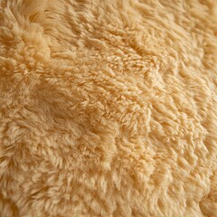 Fluffy Golden Texture Background, Soft Fur Material with Abstract Wavy Pattern, Close Up Detail