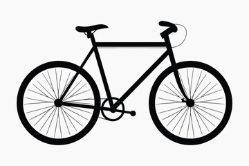 Fototapeta premium Minimalist black bicycle silhouette illustration