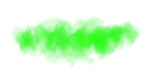 Fantastic green smoke. Magic smoke. Smog cloud on podium or stage. Fog vapor over ground or water surface, magic haze. PNG.
