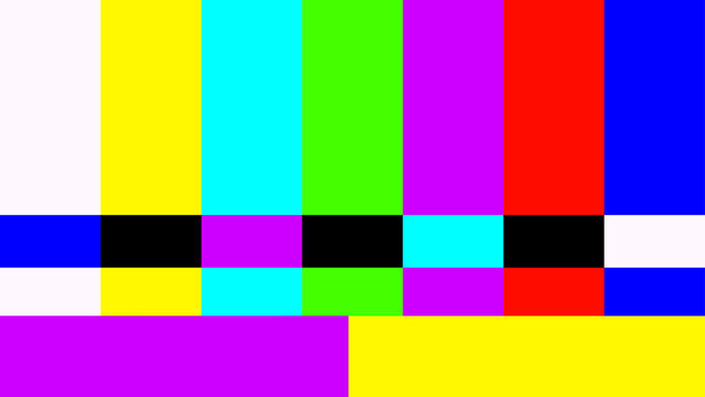 Error TV Screen Test. Television Test Pattern Stripes
