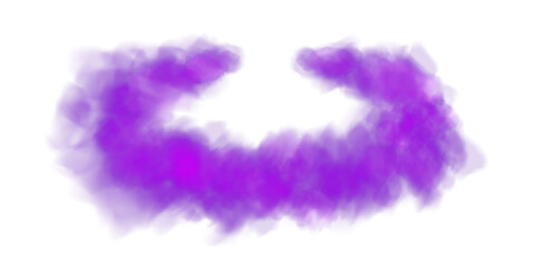 Fantastic purple smoke. Magic smoke. Smog cloud on podium or stage. Fog vapor over ground or water surface, magic haze. PNG.
