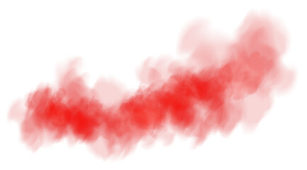 Fantastic red smoke. Magic smoke. Smog cloud on podium or stage. Fog vapor over ground or water surface, magic haze. PNG.
