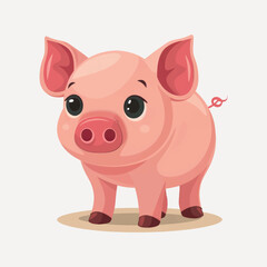 Cute cartoon pig illustration