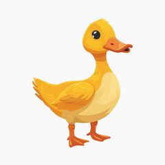 Cute yellow cartoon duckling illustration