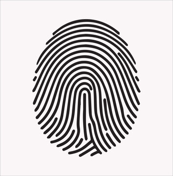 recommend clip art: biometric Fingerprint vector silhouette on a white background