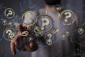Infinite question marks, original 3d illustration