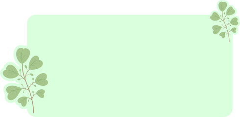 Floral Text Box Rectangle Notes with Leaf Background