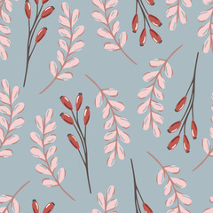 Vector winter floral seamless pattern